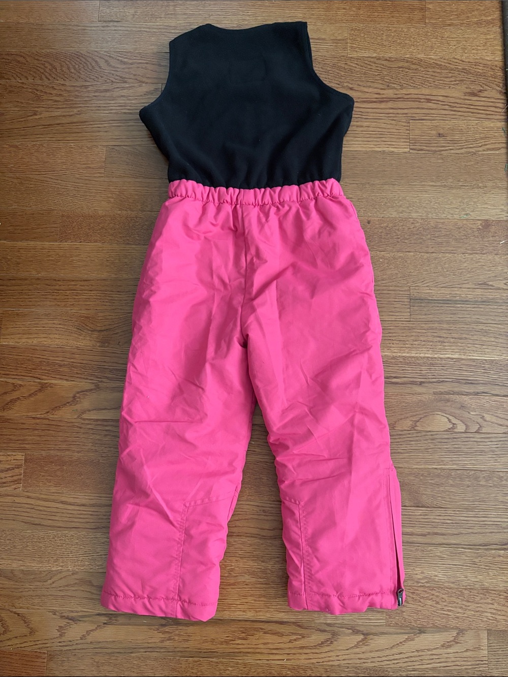 Rugged Bear Black and Hot Pink Girls Snow Bib Pants Kids size 5/6 - Picture 3 of 14